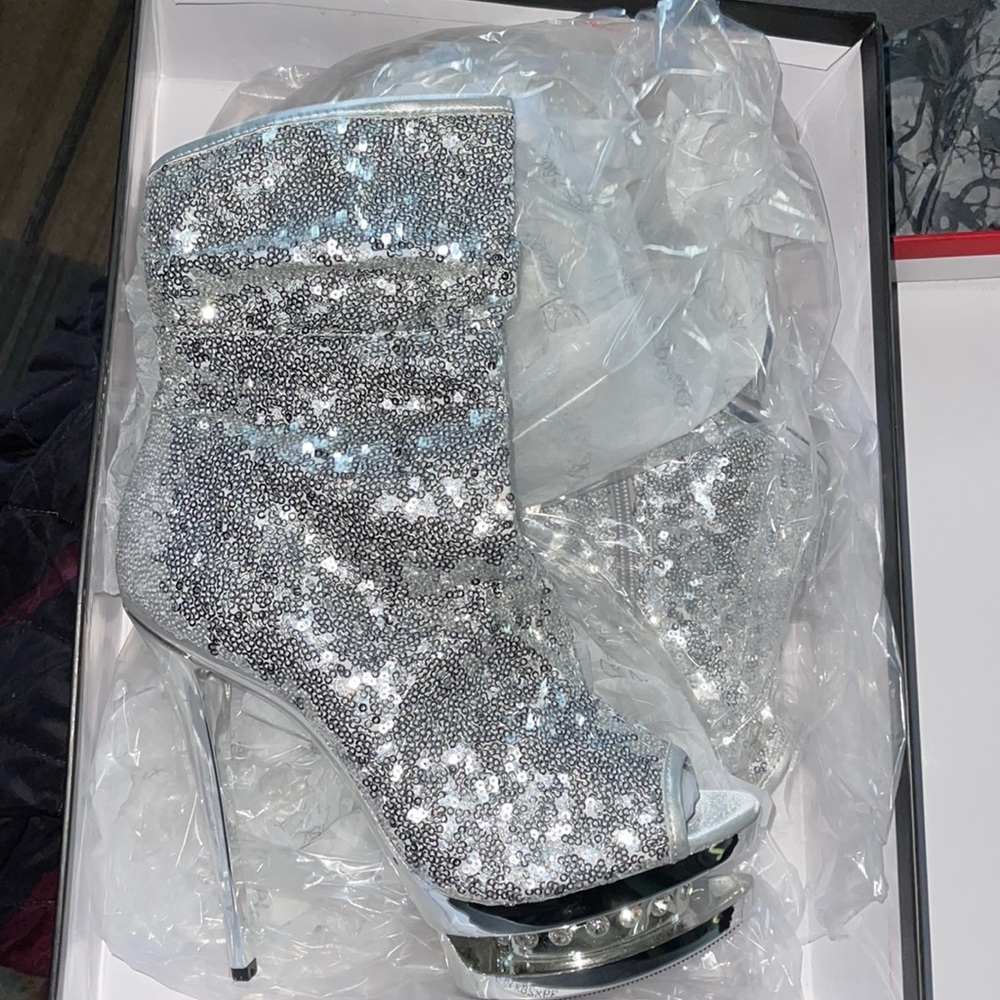 Glitter Heel Boots